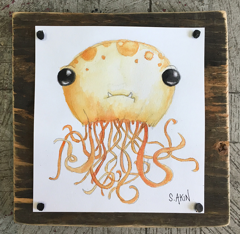 800x781 Tiny Monsters - Watercolor Monster