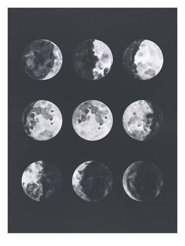 366x488 Moon Phases Watercolor Ii Poster By Samantha Ranlet - Watercolor Moon