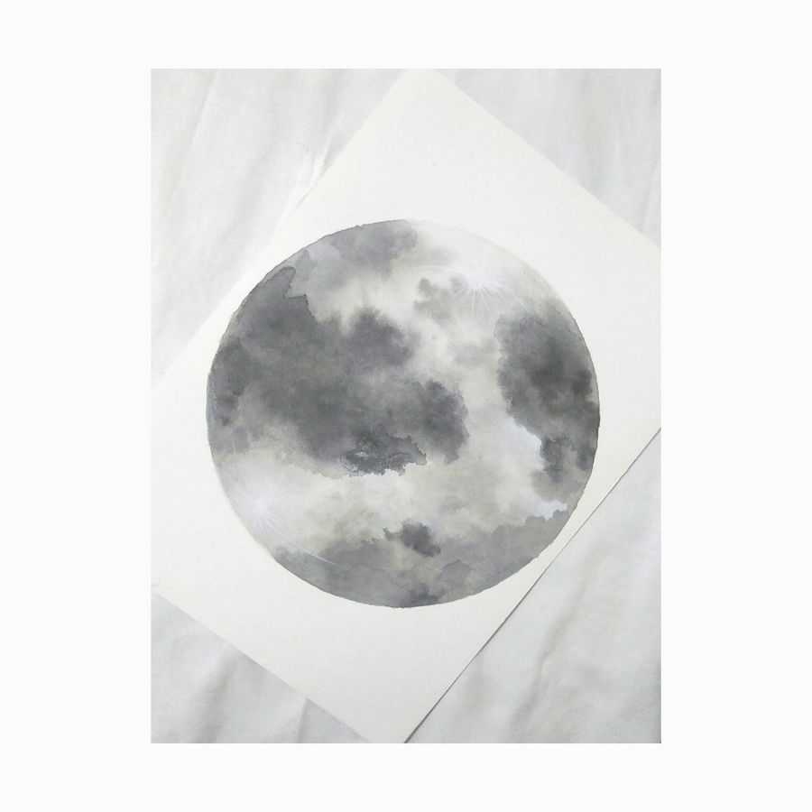900x900 Moon Watercolor Painting By Artist Priyanka Mehta - Watercolor Moon