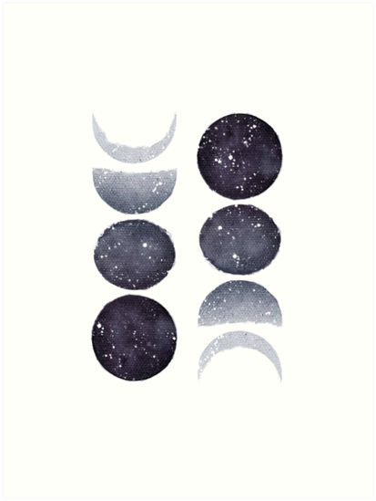 413x549 Watercolor Moon Phase - Watercolor Moon