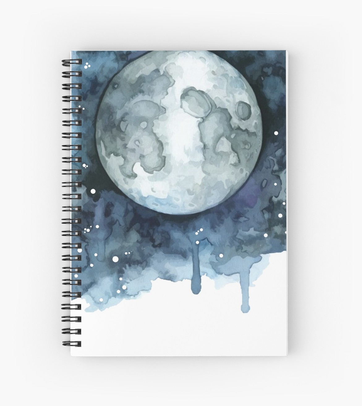 1171x1313 Watercolor Moon Spiral Notebooks By Lecouleur Redbubble - Watercolor Moon