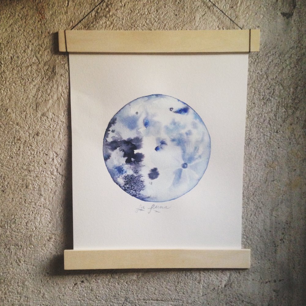 1000x1000 Watercolor Moon Make Room - Watercolor Moon