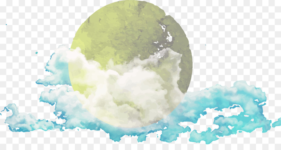 900x480 Watercolor Painting Computer File - Watercolor Moon