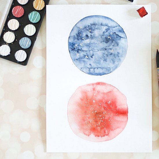 550x550 Diy Watercolor Moon Craftgawker - Watercolor Moon