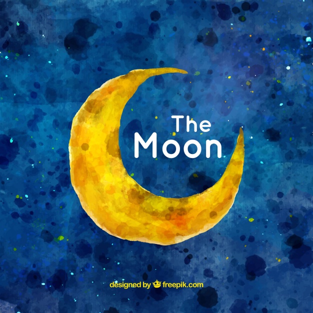 626x626 Download Vector - Watercolor Moon