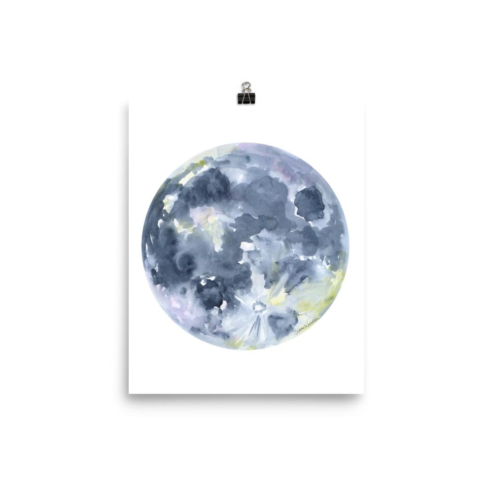 1000x1000 Full Moon Watercolor Susan Windsor - Watercolor Moon
