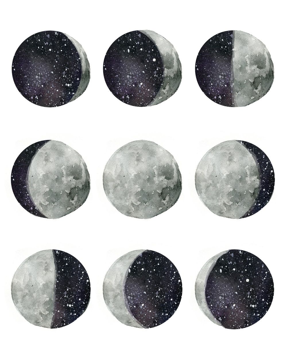 1000x1250 Phases Of The Moon Tattoo Details Moon, Tattoo - Watercolor Moon Phases