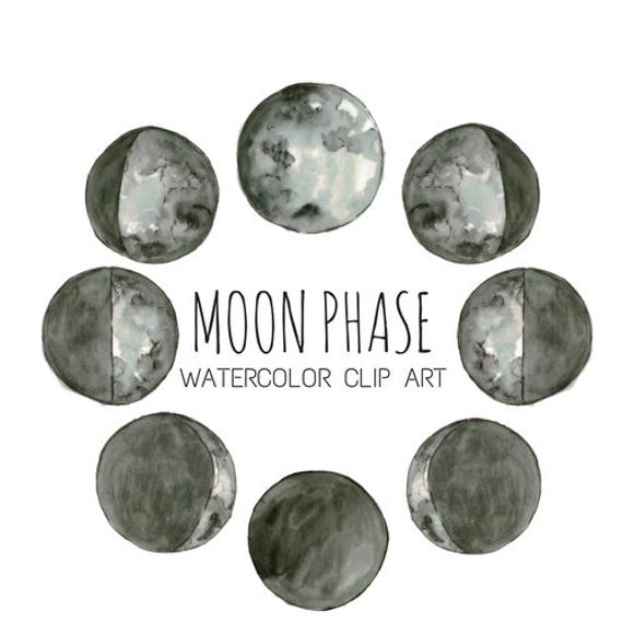 Watercolor Moon Phases at PaintingValley.com | Explore collection of ...