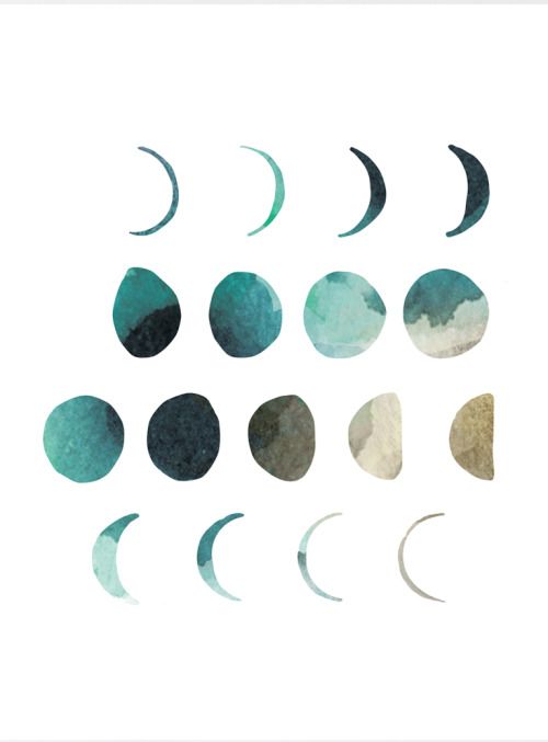 500x677 Watercolor Moon Phase Available - Watercolor Moon Phases
