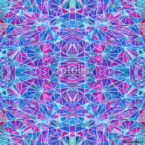 500x500 Polygon. Watercolor Mosaic. Bright Summer Pattern With Watercolor - Watercolor Mosaic