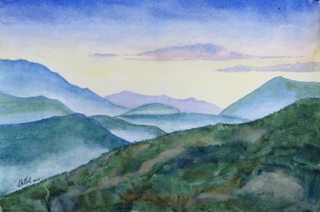 640x423 Joanne Chittick Studio Landscape Watercolor - Watercolor Mountain Landscape