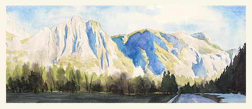 500x217 Paint Draw Paint, Learn To Draw Watercolor Basics Yosemite - Watercolor Mountain Landscape