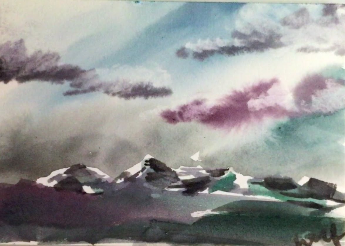1175x838 Watercolor Mountain Landscape Demonstration - Watercolor Mountain Landscape