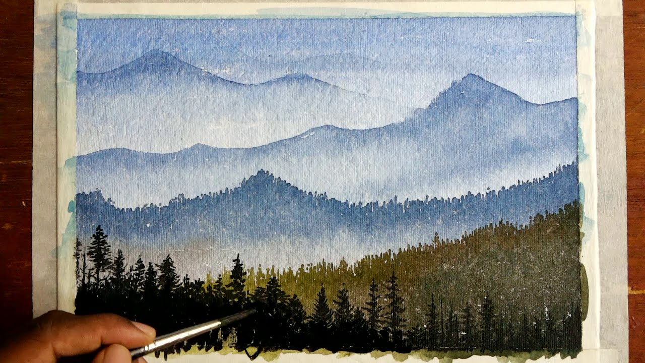 1280x720 Watercolor Paintings Of Mountains How To Draw A Mountain Landscape - Watercolor Mountain Landscape