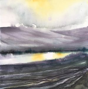 299x300 Original Watercolour Painting Mountain Scene By Fran Mcgarry Ebay - Watercolor Mountain Scene