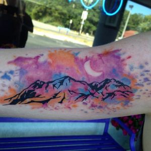300x300 Watercolor Mountain Tattoo Designs, Ideas And Meaning Tattoos - Watercolor Mountain Tattoo