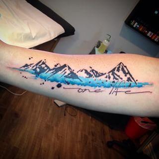 320x320 Watercolor Mountain Tattoo - Watercolor Mountain Tattoo