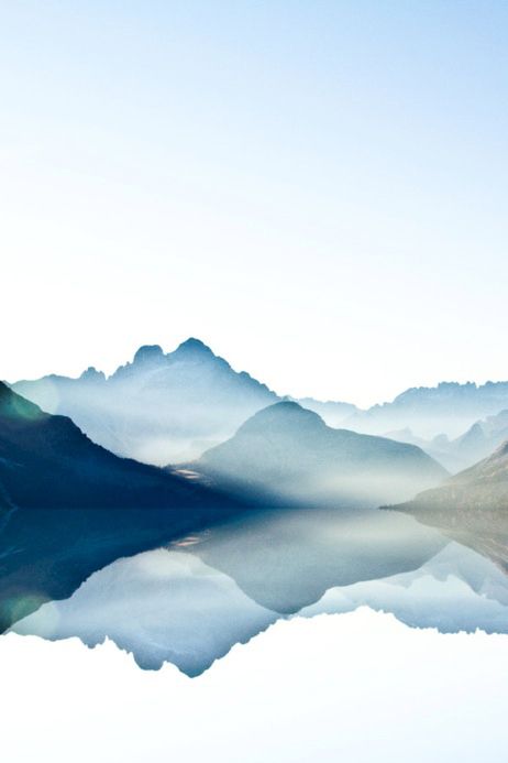 462x693 Surreal Photo. Art. Watercolor. Mountains. Reflection. Dreamy - Watercolor Mountains