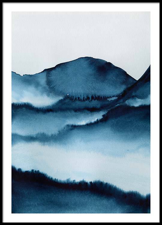 540x750 Watercolor Mountains Poster - Watercolor Mountains