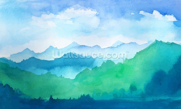 700x424 Watercolor Mountains Wallpaper Wallsauce Uk - Watercolor Mountains
