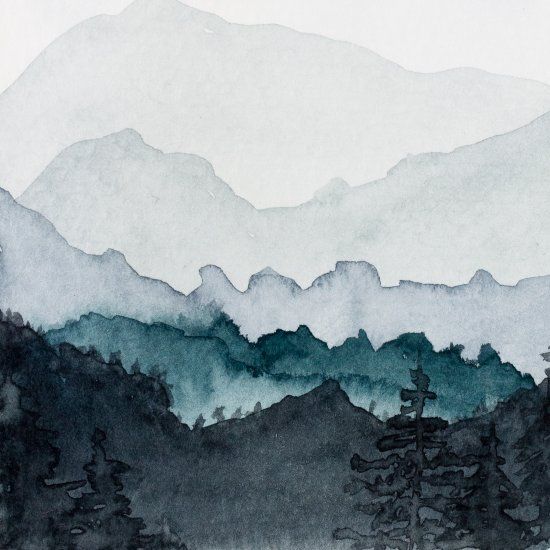 550x550 How To Paint Watercolor Mountains (Craft Gawker) In 2018 Toilet - Watercolor Mountains