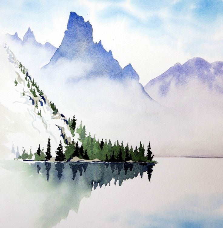 736x752 Image Result For Simplistic Watercolor Mountains My Art In 2018 - Watercolor Mountains