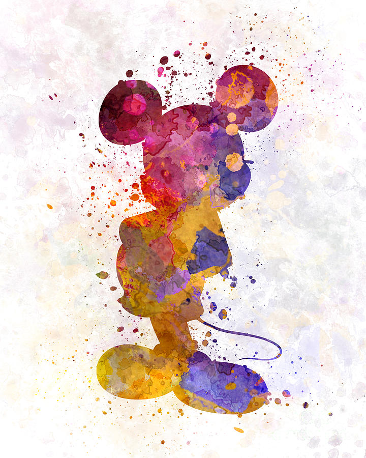 720x900 Mickey Mouse In Watercolor Painting By Pablo Romero - Watercolor Mouse
