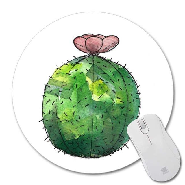 640x640 Cactus Watercolor Mouse Pads - Watercolor Mouse