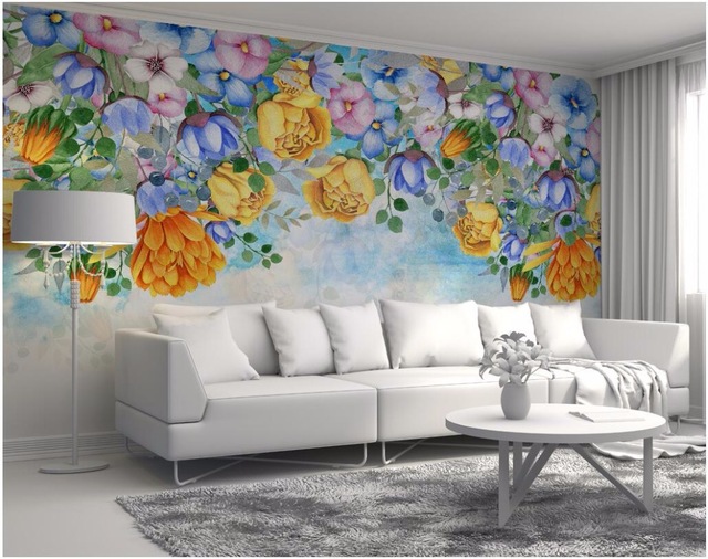 640x506 Wdbh Custom Mural Photo 3d Wallpaper Watercolor Flowers Fresh Tv - Watercolor Mural Wallpaper