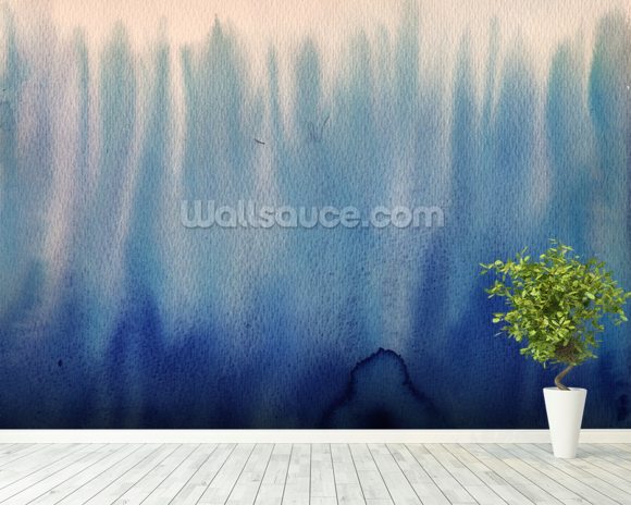 580x464 Blue Watercolor Wallpaper Amp Wall Murals Wallsauce Europe - Watercolor Mural Wallpaper