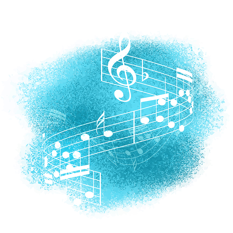 800x800 Music Notes On Watercolour Background 1707, Watercolor - Watercolor Music