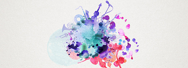 800x291 Splash Ink Ink Watercolor Background Music, Splash, Pomo, Ink - Watercolor Music