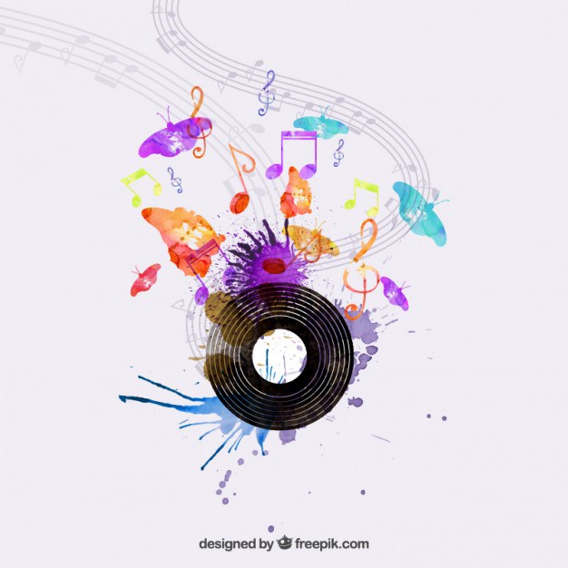 626x626 Watercolor Music Concept Free Vector 123freevectors - Watercolor Music