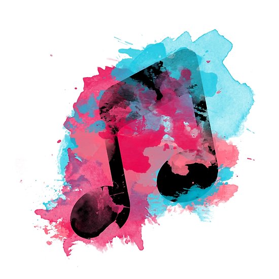 550x550 Watercolor Music Note Posters By Nicomari Redbubble - Watercolor Music