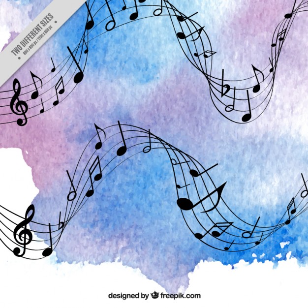 626x626 Blue And Purple Watercolor Music Background Vector Free Download - Watercolor Music