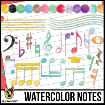 349x350 Watercolor Music Notes Clip Art By Sillyodesign - Watercolor Music Notes
