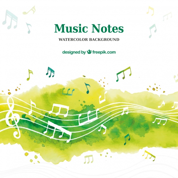 626x626 Watercolor Music Background Vector Free Download - Watercolor Music Notes