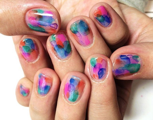 600x473 Watercolor Nail Art Ideas Art And Design - Watercolor Nail Polish