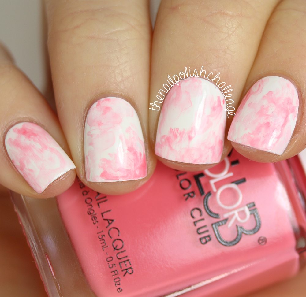 1000x971 Pink Marble Watercolor Nail Art The Nail Polish Challenge - Watercolor Nail Polish