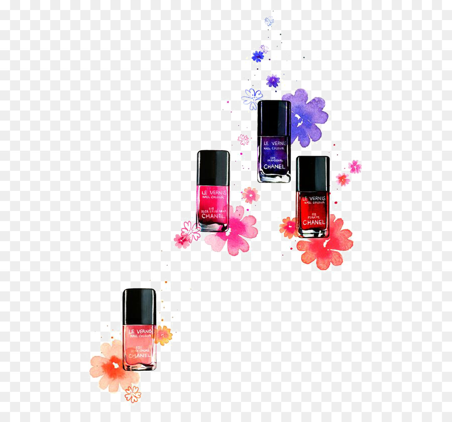 900x840 Cosmetics Watercolor Painting Nail Polish Illustration - Watercolor Nail Polish