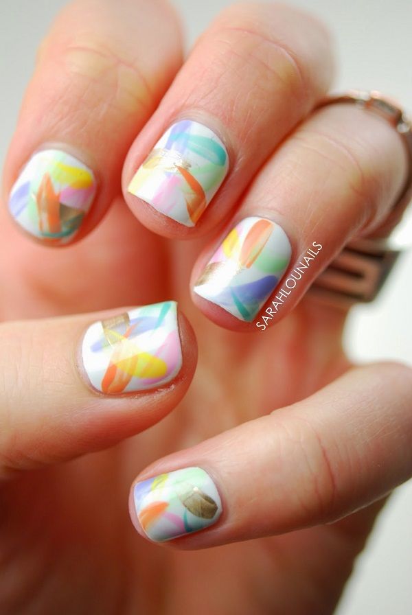 600x896 Watercolor Nail Art Ideas Watercolor, Spring Nails And Manicure - Watercolor Nail Polish Designs
