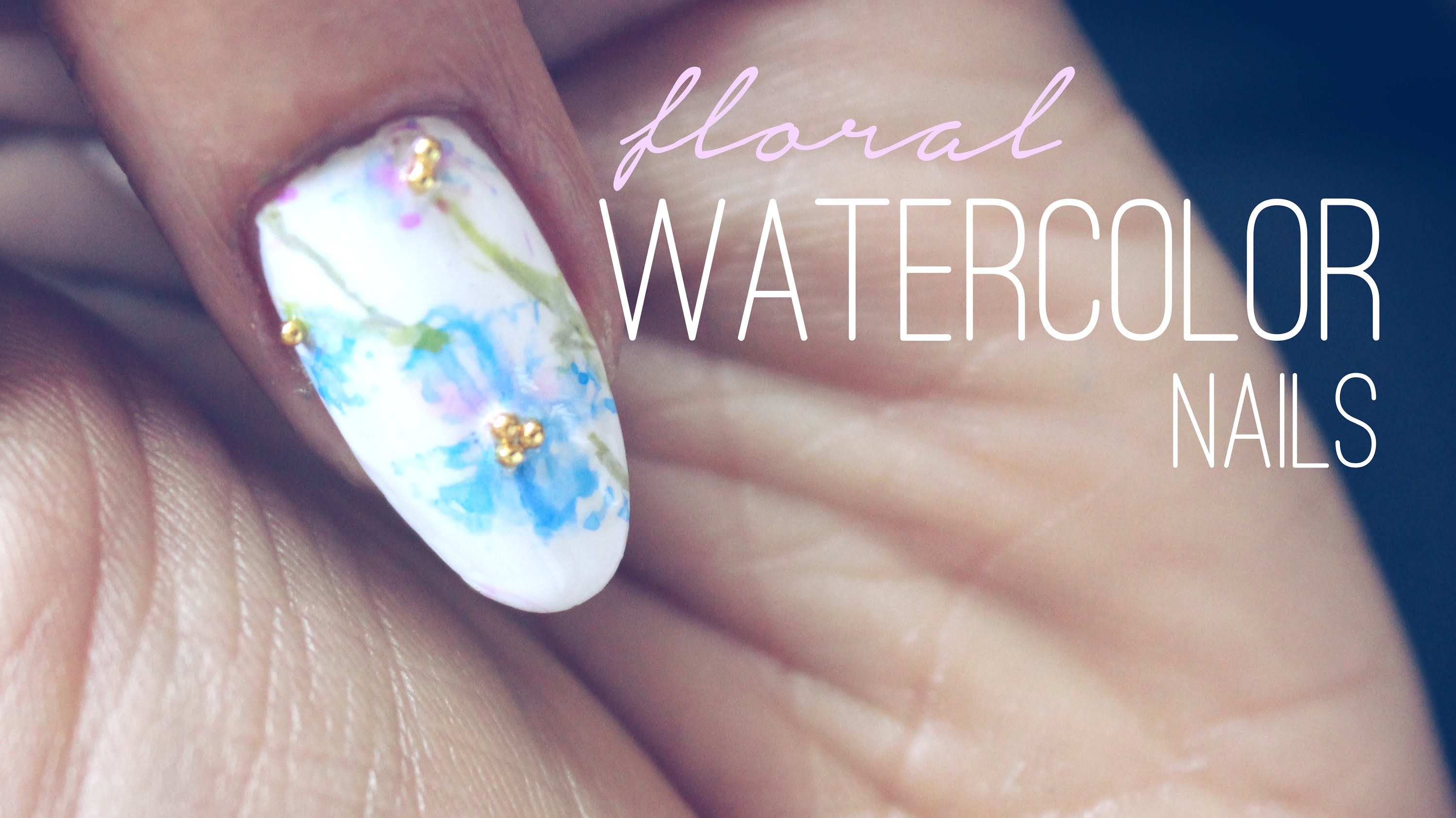 3000x1685 How To Floral Watercolor Nails Youtube Nail Polish - Watercolor Nails