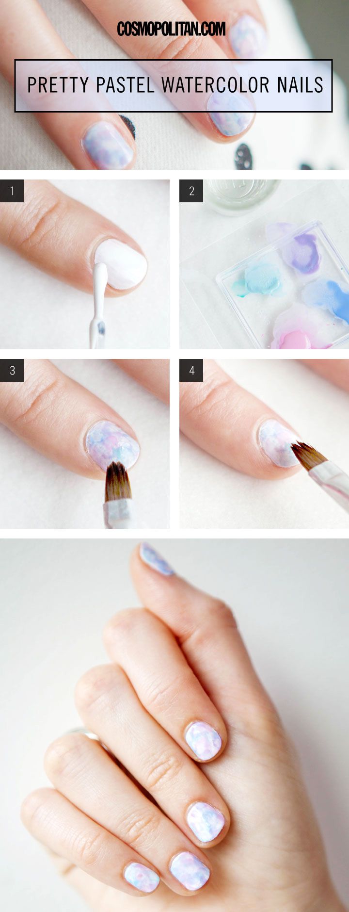 720x1880 How To Pretty Pastel Watercolor Manicure - Watercolor Nails