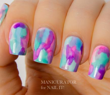 434x375 Nail Art How To Easy Watercolor Nails - Watercolor Nails