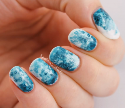434x375 Nail Art Tutorial Salted Watercolor Technique - Watercolor Nails