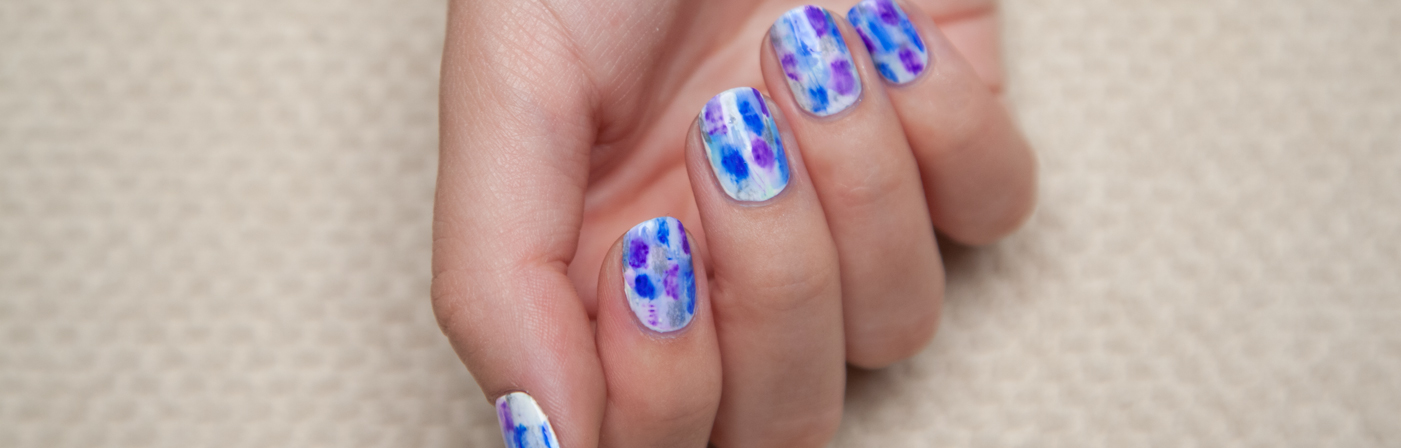 1401x448 Nail Art Tutorial Sharpie Watercolor Effect Nails - Watercolor Nails