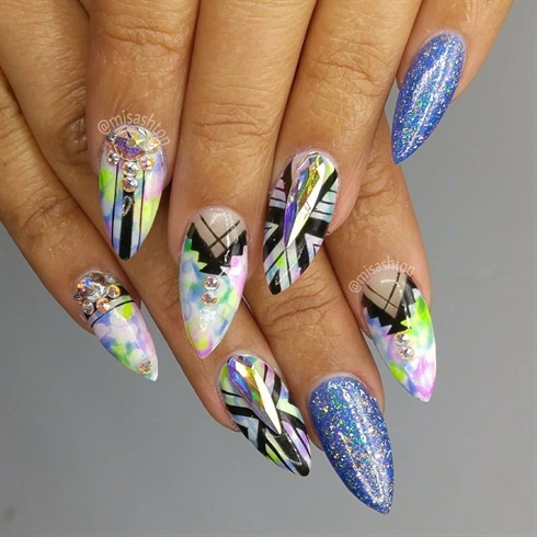 490x490 Tribal Watercolor Nails - Watercolor Nails