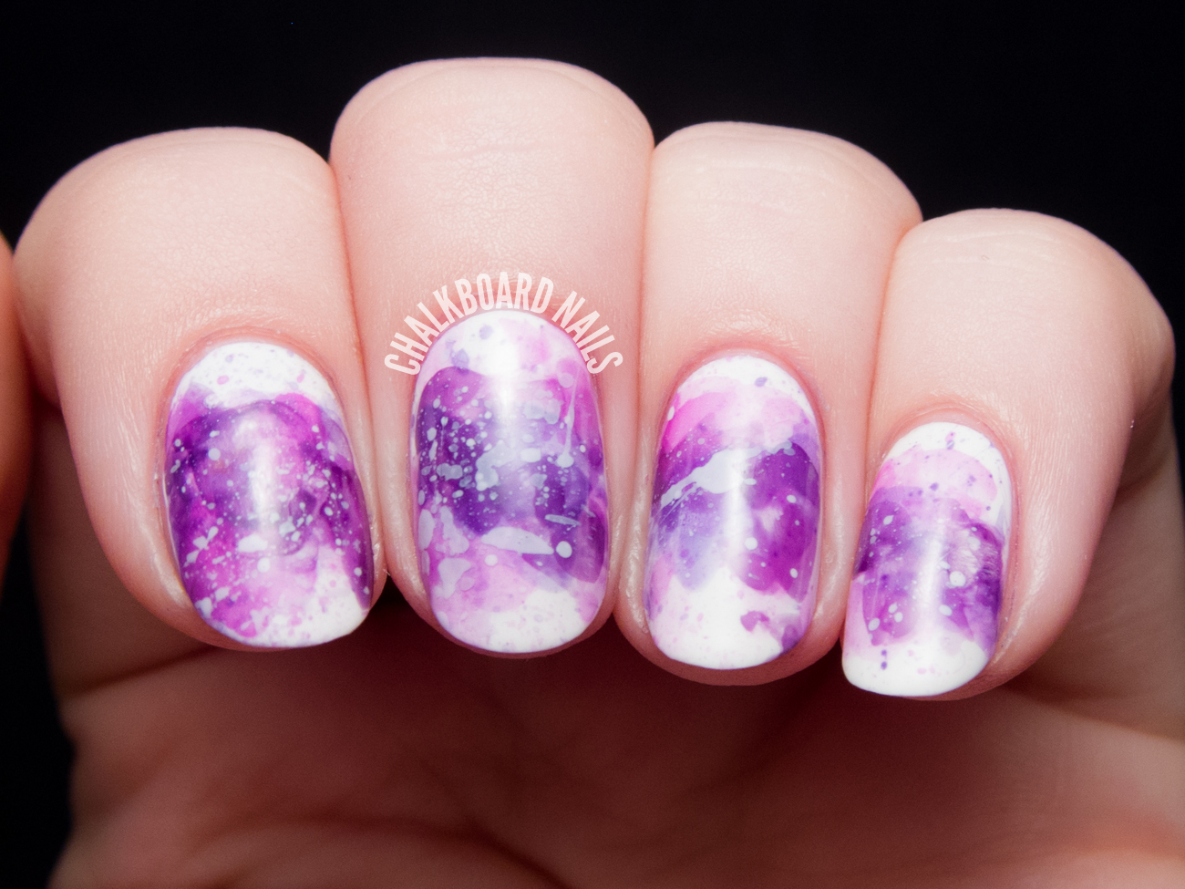 1300x975 Violet Watercolor Wash Chalkboard Nails Nail Art Blog - Watercolor Nails
