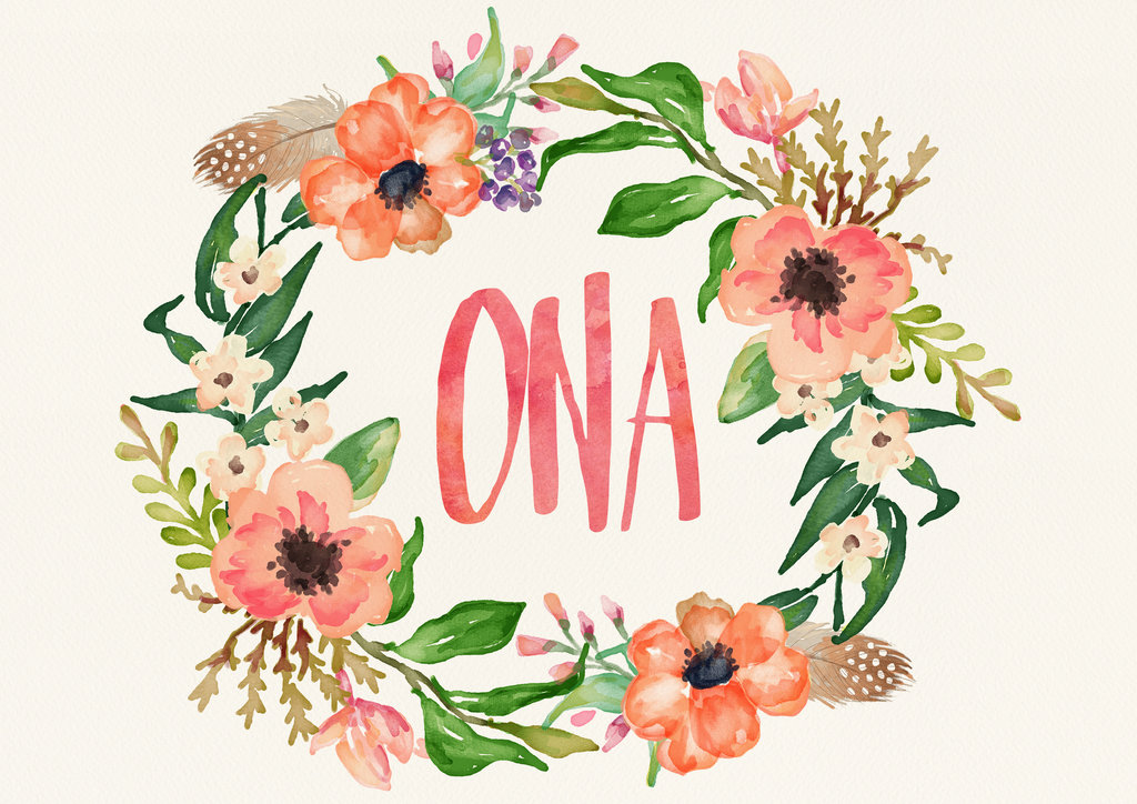 1024x724 Ona Watercolor Name Art By Littlemissfreak - Watercolor Name