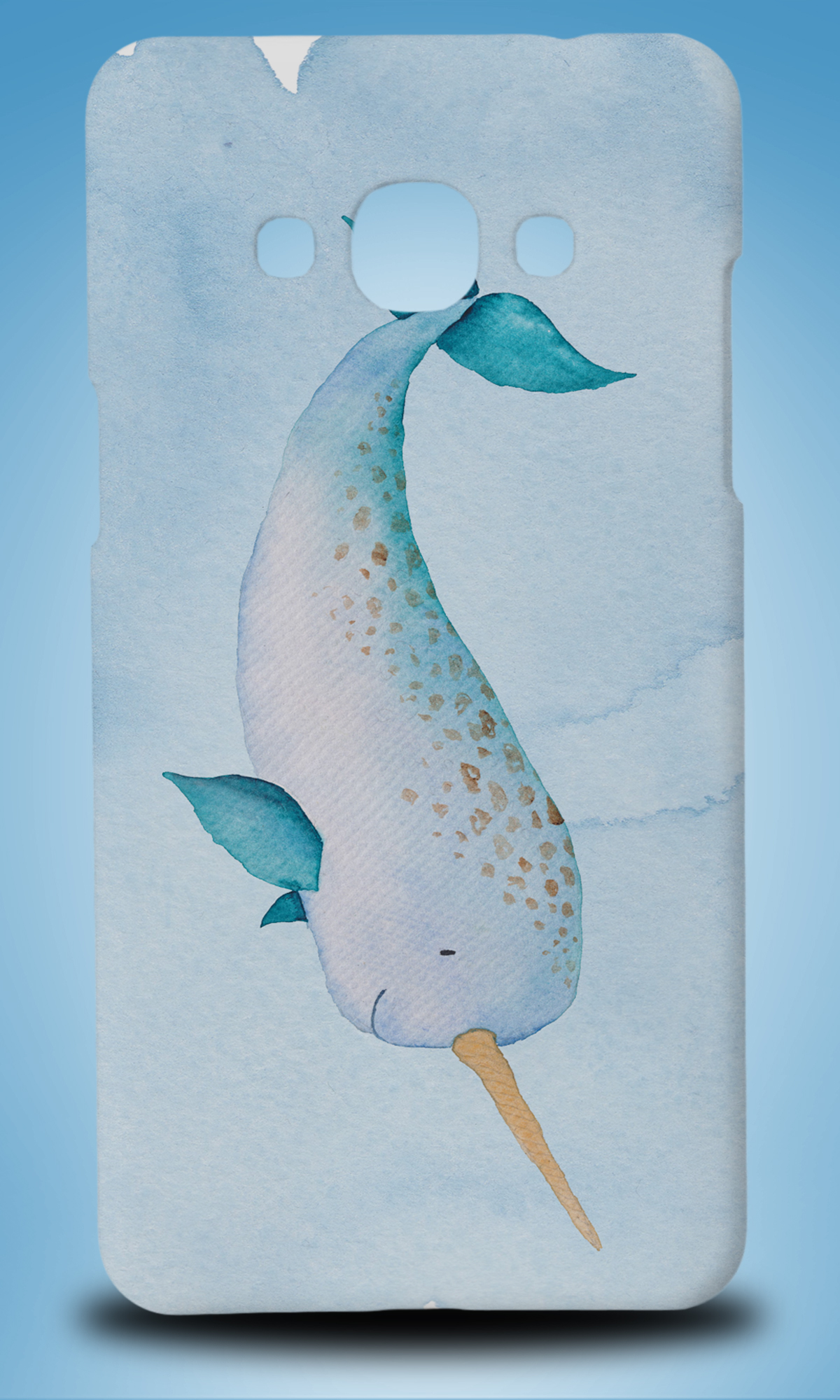 1200x2000 Watercolor Narwhal Whale Case Cover For Samsung Galaxy J J1 J3 J5 - Watercolor Narwhal